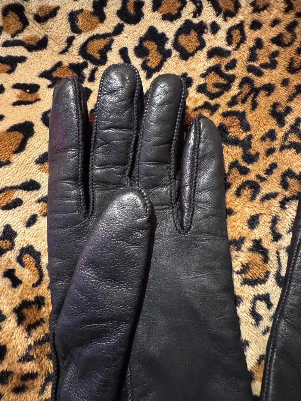 Coach Black Leather Women's Gloves with Button Accent